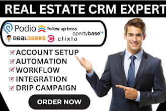 setup pipelinpro propertybase real geeks podio clixlo follow up boss automation