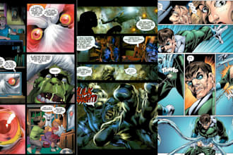 draw graphic novel comic book illustration, comic character art as comic artist