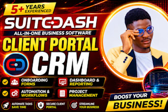 setup suitedash CRM client portal onboarding form automation dashboard workflows