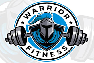 design a mascot warrior fitness gym logo powerful and unique