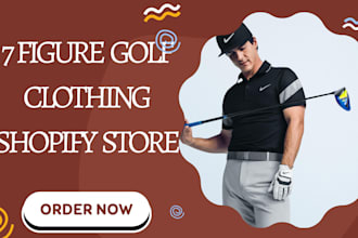 design 7 figure golf clothing shopify store golf store golf website golf apparel
