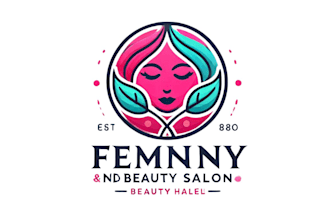 do modern feminine and beauty salon logo