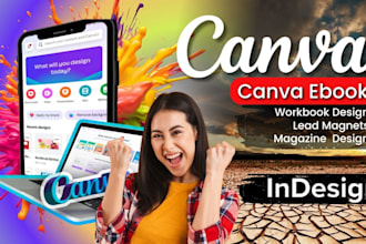 canva ebook, workbook design, magazine, booklet, worksheet design, flyer design