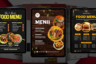 design food menu redesign modern restaurant, hotel menu event or bar spice label