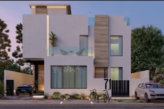 draft 3d model house, 3d rendering, 2d, 3d interior exterior design