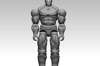 create 3d action figure, articulated figure, articulated anima figure for print