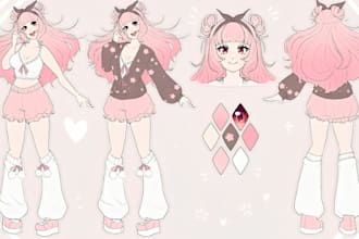 draw character sheet anime character reference sheet for your original character