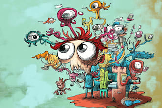 create cartoon doodle art illustration
