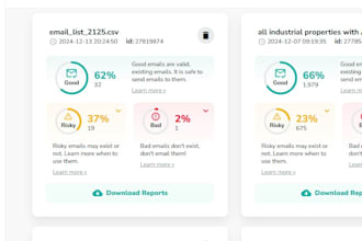 clean and verify bulk email lists using million verifier