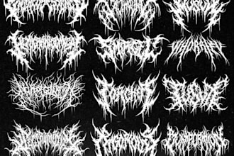 design death metal, black metal and heavy metal logo for your band