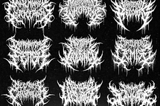 draw awesome logo death metal, black metal font