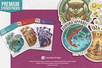 make unique premium sticker design for merchandise