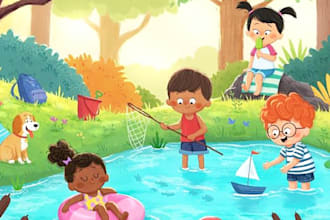 illustrate children story book illustration, children story, picture book