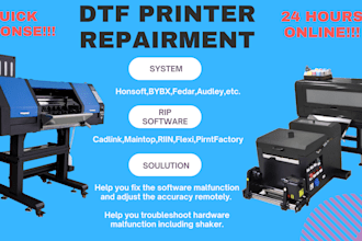 fix your dtf printers and shakers of adjustment,software problems