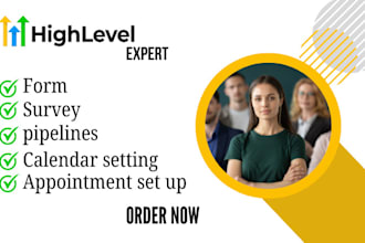 setup gohighlevel forms, surveys,calendar,appointment booking,pipelines