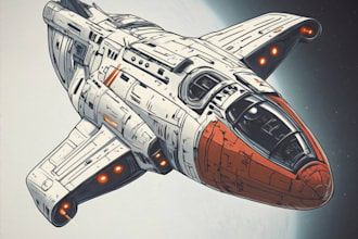 create futuristic sci fi spaceship concept art