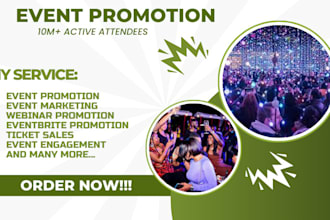 promote eventbrite ticket booking, conference, webinar, event marketing website
