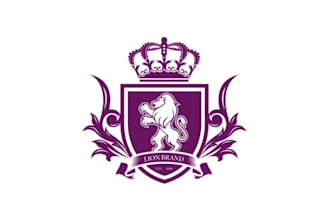 do luxury, heraldic, classy, crown and lion logo for you
