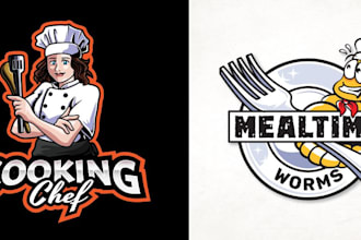 design food bbq, cafe, coffee shop,chef and restaurant logo and menu card design