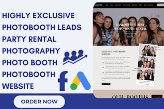 generate photobooth leads photo booth party rental lead photography landing page