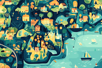draw beautiful map in vector illustration