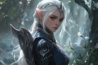 do a fantasy character art for dnd or similar