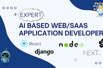 create an ai based web application using react, django, node, typescript