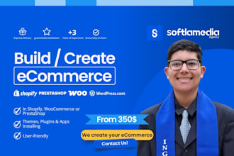 make your ecommerce in shopify, woocommerce or prestashop