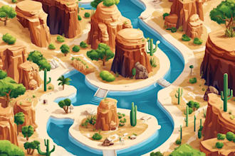 draw a unique vector or isometric map