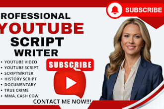 write quality documentary, history, true crime, boxing for your youtube script