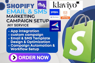 setup shopify email and sms marketing with klaviyo avada aftership privy yotpo