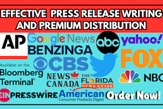 write music press release, distribute music press release, submit press release