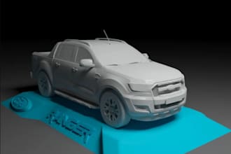 carve digital 3d van for 3d printing, realistic sculpture,rc model, rhino design