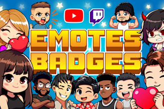 design custom youtube loyalty badges and cute emotes