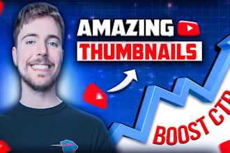 design a mind blowing youtube thumbnail for you
