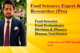 assist in food science, food technology, nutrition, food blogs