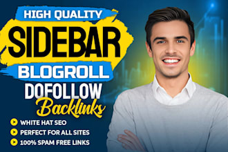 make high da DR permanent sidebar blogroll homepage dofollow SEO backlinks