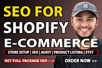 do website ecommerce SEO on shopify store ranking etsy listing amazon storefront
