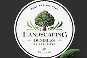 do organic lawn care agriculture farm eco landscape logo