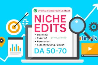 do link insertion niche edits in da50 google indexed article