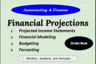 prepare financial projection, cashflow and income statement