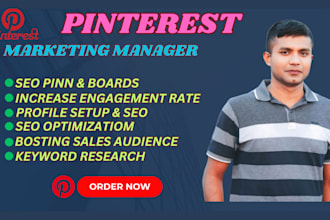 create SEO optimized pins, posts, and boards for pinterest marketing