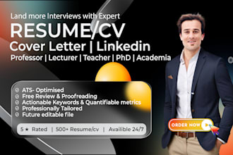 craft teacher, lecturer, professor, graduate and phd resume or cv