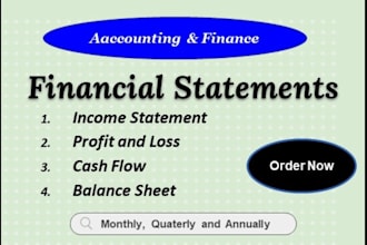 prepare income statements, cash flow and balance sheet
