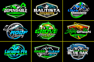do pressure washing, window cleaning, power washing and lawn care logo
