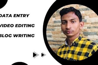 provide expert services in data entry, video editing and blog writing