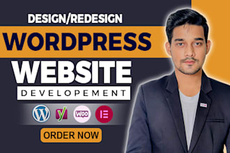 do wordpress website development, website design, redesign, 1 year free support