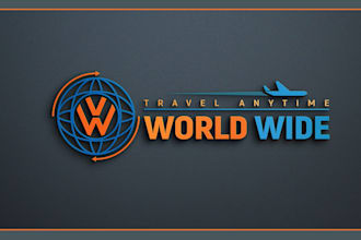 draw vacation tourism travel agency logo