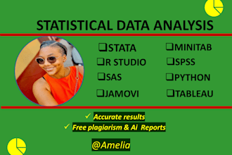 do statistical data analysis using r, stata, python,spss,