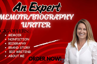 write your professional bio  memoir  brand story  about me ebook ghostwriting